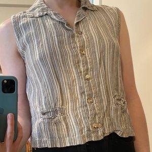 Vintage Collared Button Down Tank